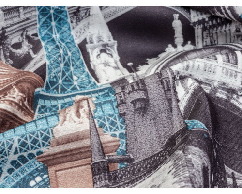 микровелюр architecture blue grey